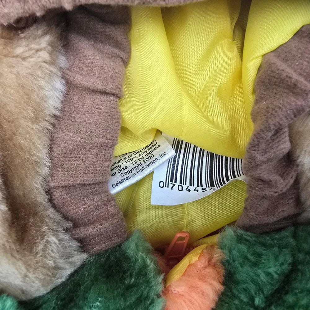 Toddler Halloween Costume Bear Pumpkin Jacket Orange Plush 12-24 Months Vintage